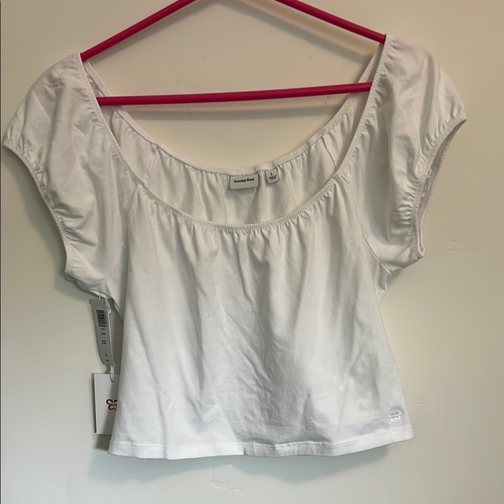 White Cropped Top